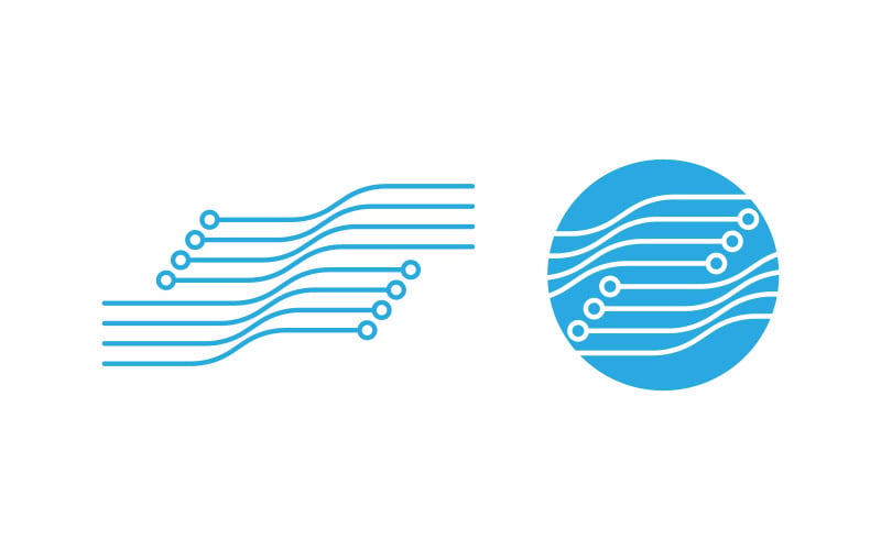 Modello di logo icona moderna del circuito digitale design v.4