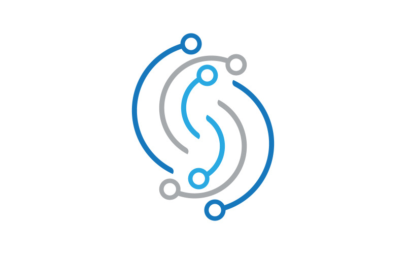 Modelo de design de logotipo de ícone moderno de circuito digital v.10