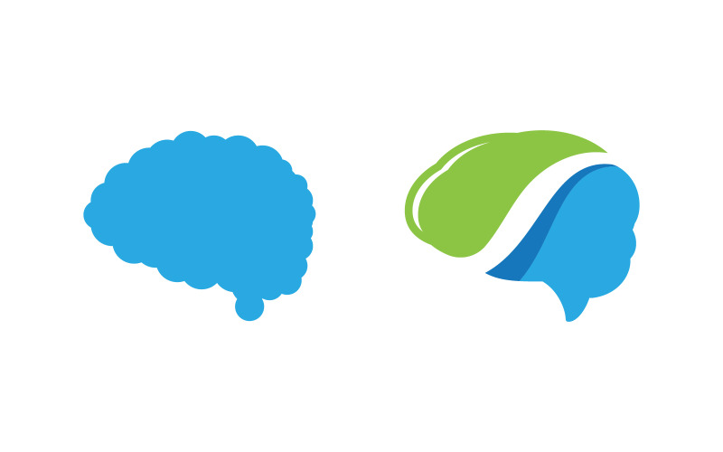 Modelo de ilustração de logotipo de ícone médico de saúde cerebral v.6