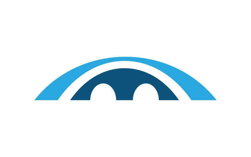 Plantilla de diseño de logotipo con icono de ilustración de puente v.6