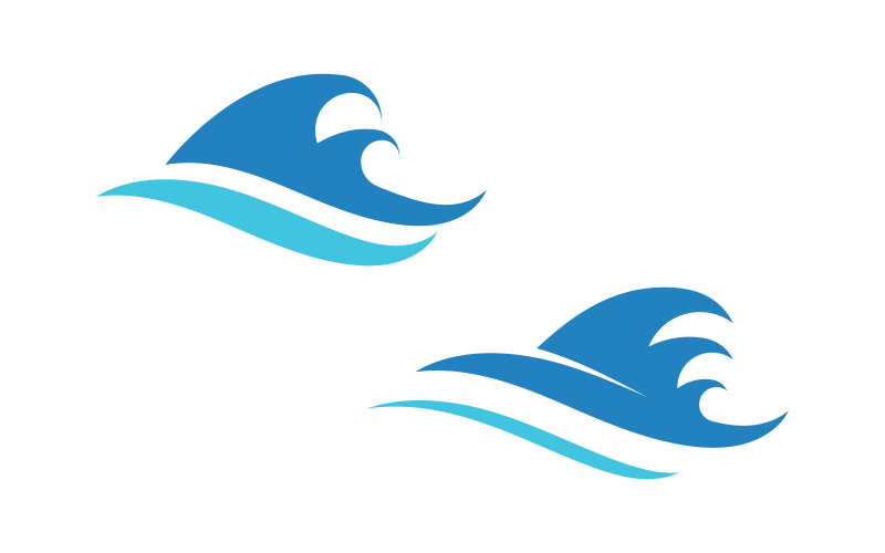 Plantilla de diseño de logotipo vectorial para deporte de natación con olas de agua v.4
