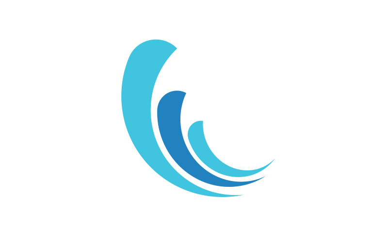 Vattenvåg Sport simning Vector Logotypdesignmall v.3