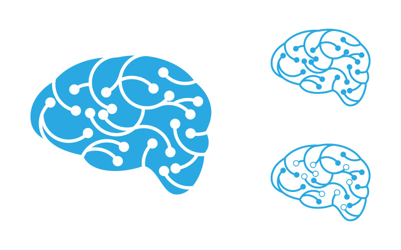 Brain Health Medical ikon logotyp illustration mall vektor v.4