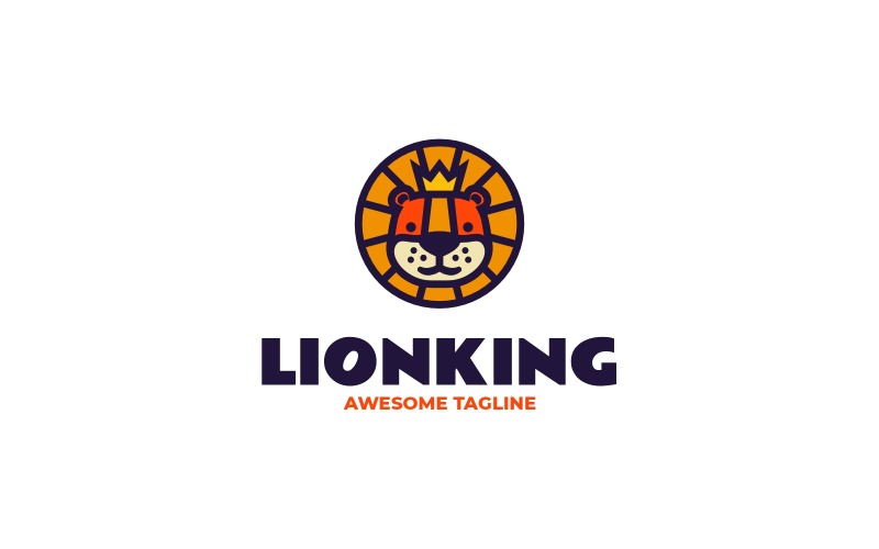 Logo mascotte semplice del Re Leone 2