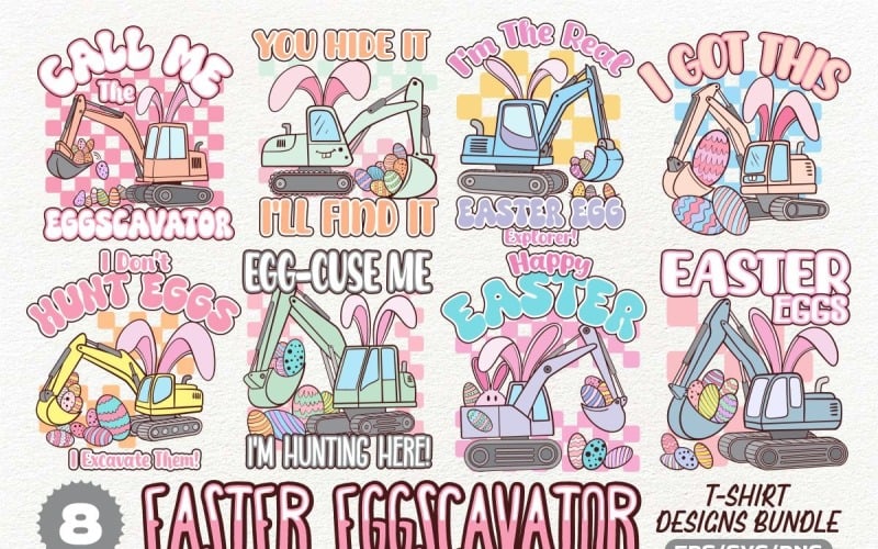 Pacchetto di magliette con design di Easter Eggscavator