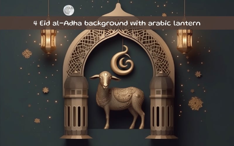 Eid al-Adha bakgrund med arabisk lykta