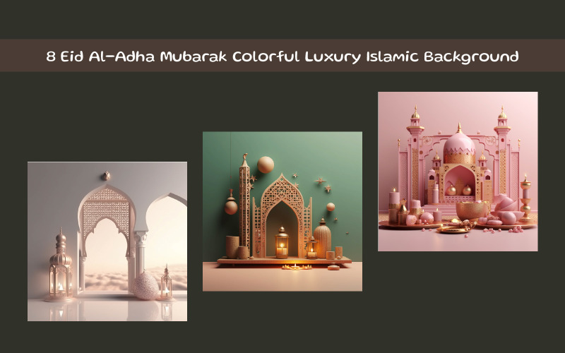 Eid al-Adha Mubarak színes luxus iszlám háttér