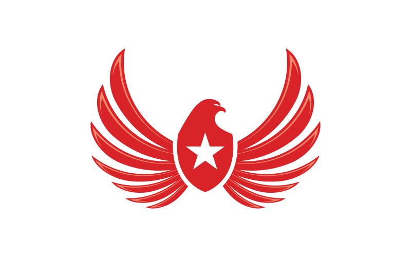 Falcon Hawk wing ikon Mall logotyp illustration design v.2