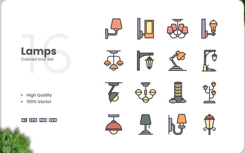 16 lampor Icon Color Collection