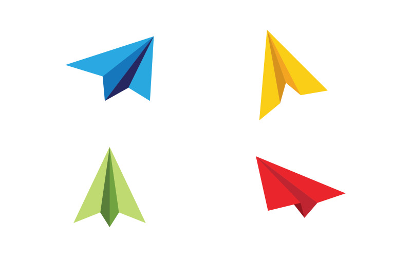 Icona di aeroplano di carta viaggio Logo Design vettoriale illustrazione v.1