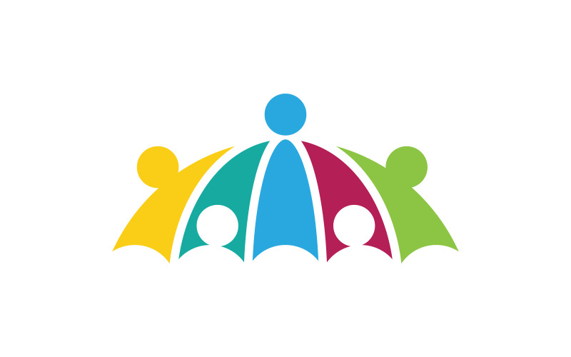 Modello di progettazione del logo della comunità sociale di assistenza sicura v.1
