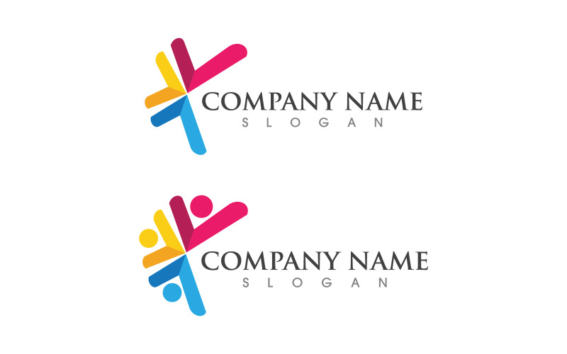 Veilige zorg sociale gemeenschap Logo ontwerp sjabloon v.4