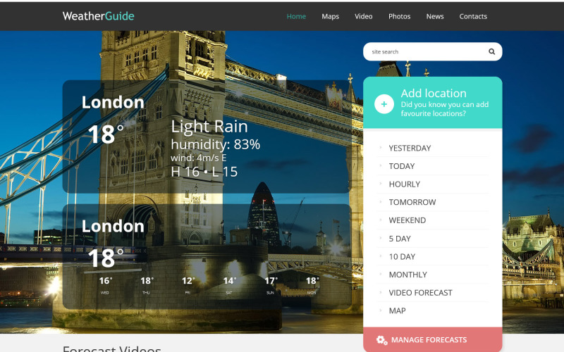 Motyw WordPress reagujący na pogodę