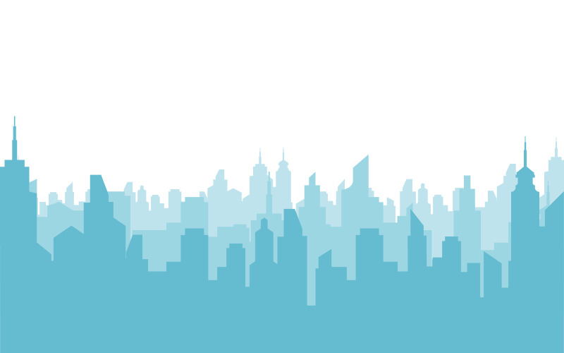 城市天际线背景矢量插图设计 v.4