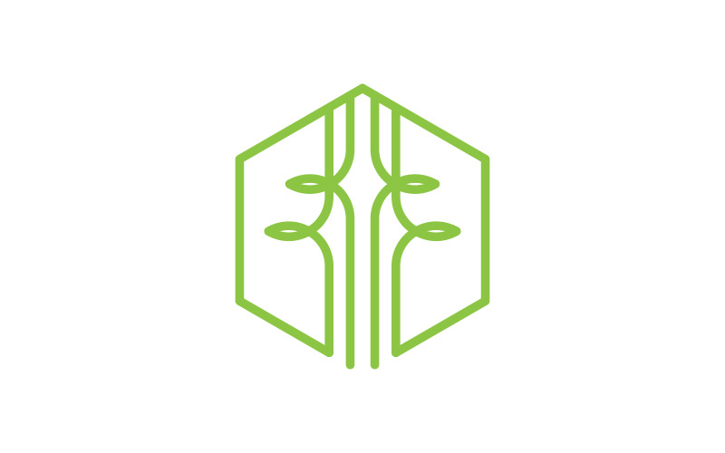 Ekologia liści natury wegańska koncepcja Logo ilustracja Szablon v.22