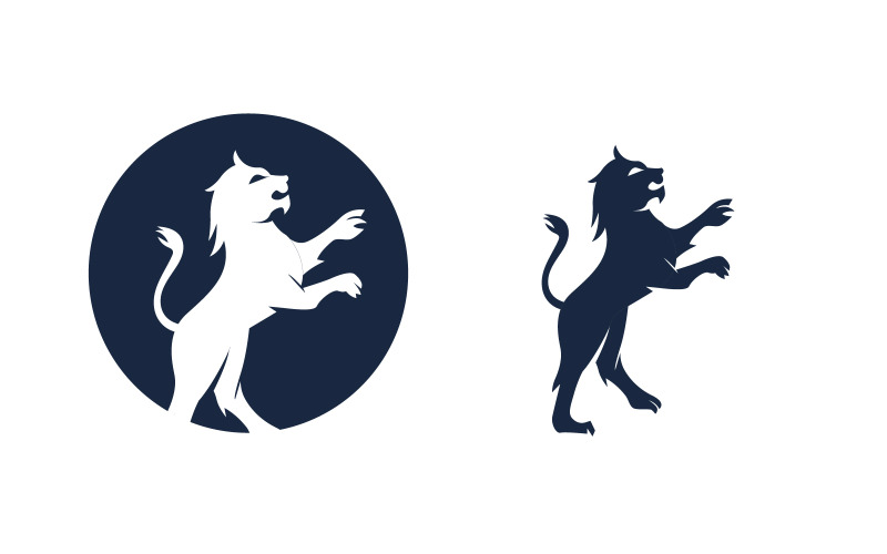 Head Lion ikon Logo vektorillustration designmall v.1