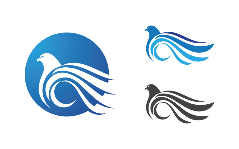 Icona dell'ala di falco Modello di logo illustrazione design v.4