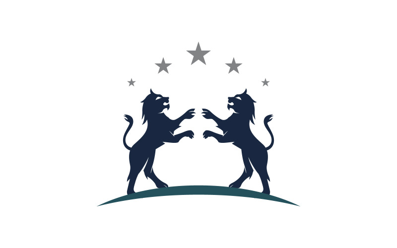 Ikona hlavy lva Logo vektorové ilustrace design Šablona v.2
