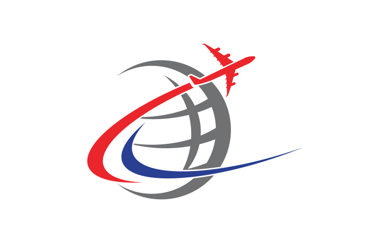 Illustration de conception d'icône vectorielle de logo de voyage et de voyage en avion v.4