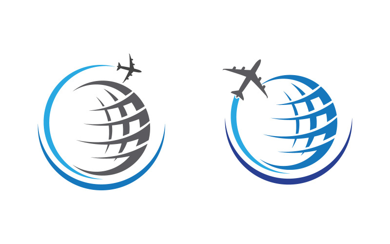 Illustrazione vettoriale del logo del tour e del viaggio in aereo v.12