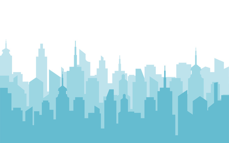 Illustrazione vettoriale di sfondo dello skyline della città v.2