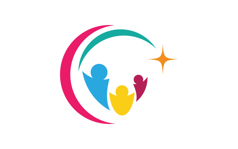 Modello di progettazione del logo della comunità sociale di assistenza sicura v.9