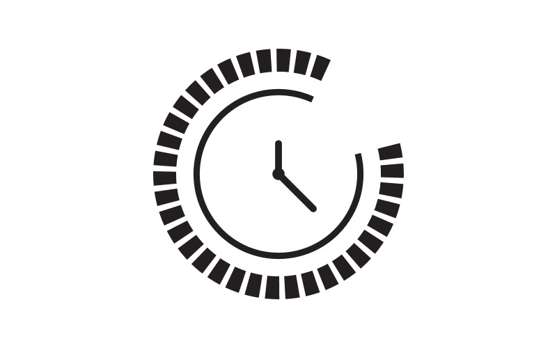 Modello di progettazione dell'illustrazione piatta vettoriale dell'icona dell'orologio v.6