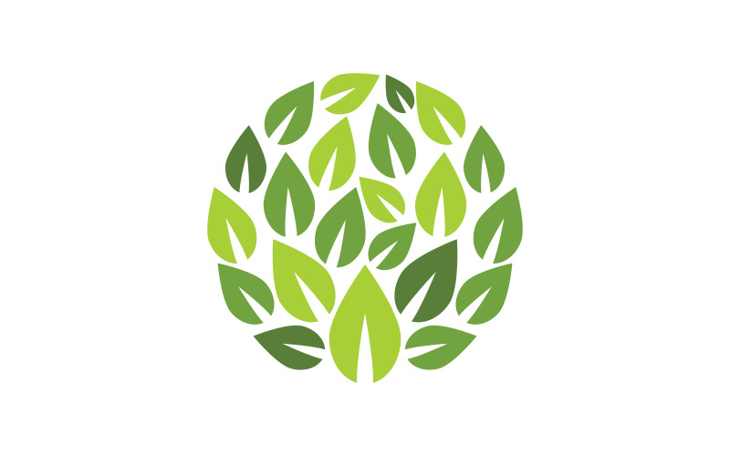 Natura foglia ecologia vegan concetto Logo illustrazione Template v.24