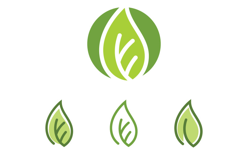 Přírodní listová ekologie veganský koncept Logo ilustrace Šablona v.29