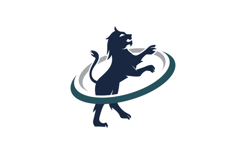 Testa di leone icona Logo illustrazione vettoriale design Template v.4
