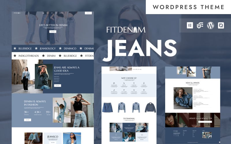 FitDenim - Jeans & Modebutik WordPress Elementor Theme