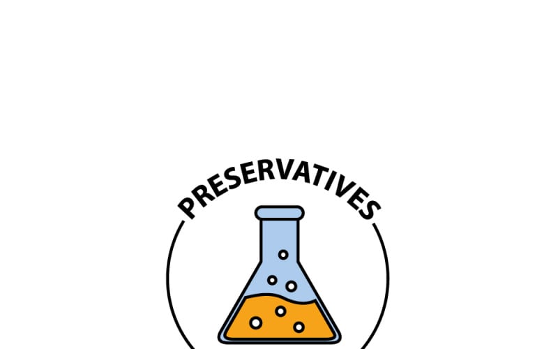 Icône sans conservateurs ajoutés. Aliments sans produits chimiques artificiels.
