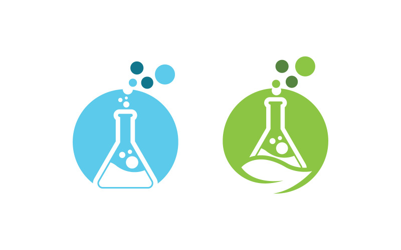 Illustrazione vettoriale del modello del logo del laboratorio medico sanitario v.2