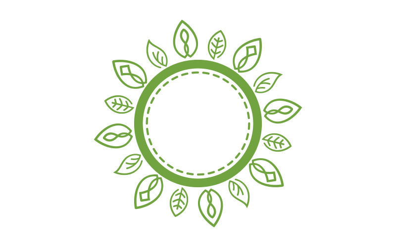 Natur blad ekologi vegan koncept Logo illustration Mall v.33