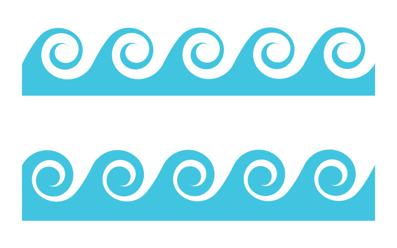 Natur Vatten våg ikon Logo vektorillustration design v.8