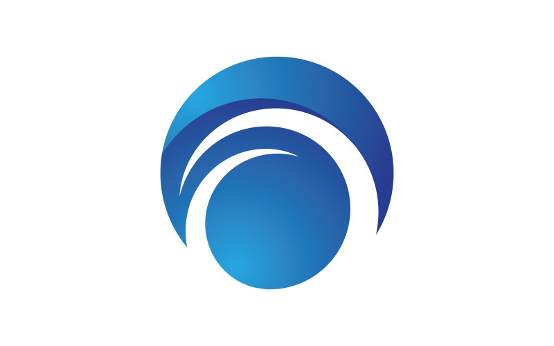 Natura Acqua onda icona Logo illustrazione vettoriale design v.3
