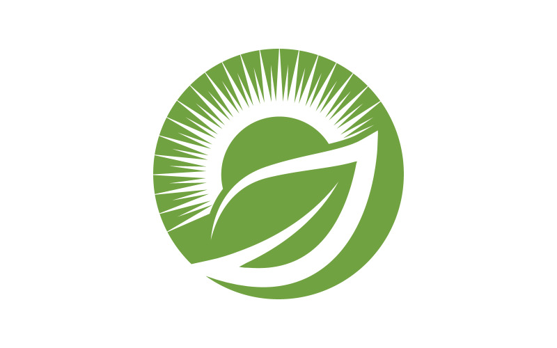 Natuur blad ecologie veganistisch concept Logo illustratie Template v.6