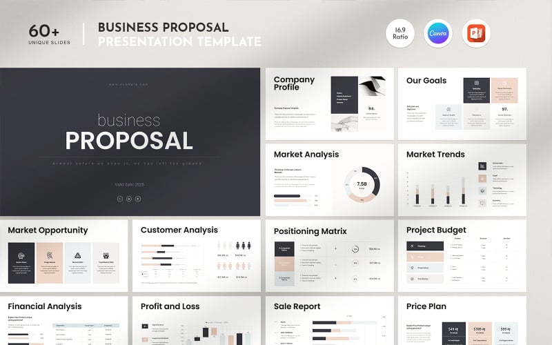 Plantilla de presentación de propuesta comercial CANVA
