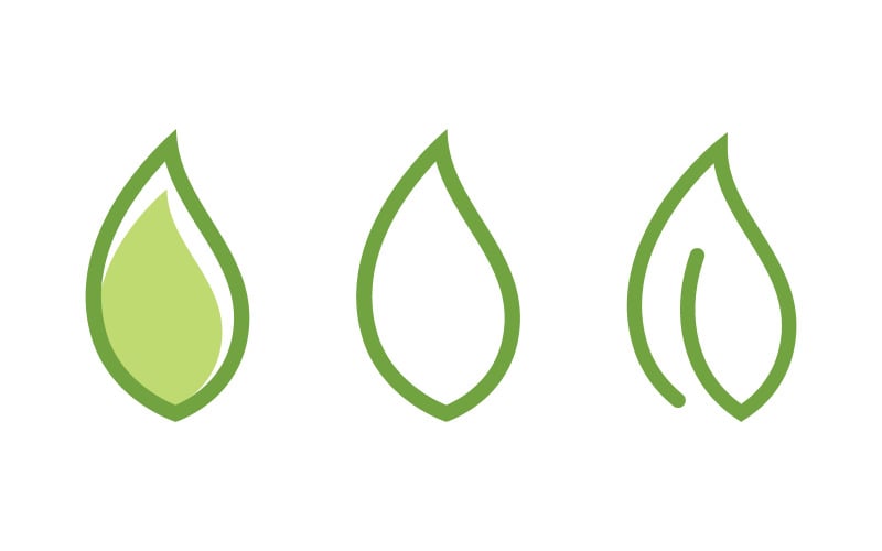 Přírodní listová ekologie veganský koncept Logo ilustrace Šablona v.26