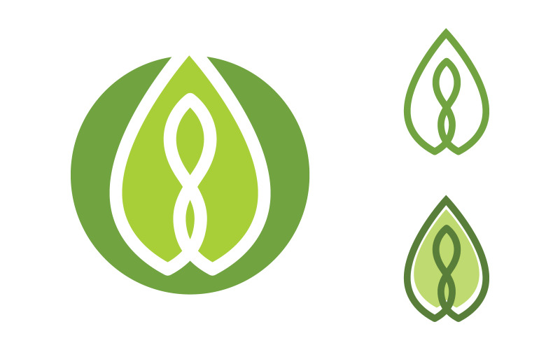 Přírodní listová ekologie veganský koncept Logo ilustrace Šablona v.30