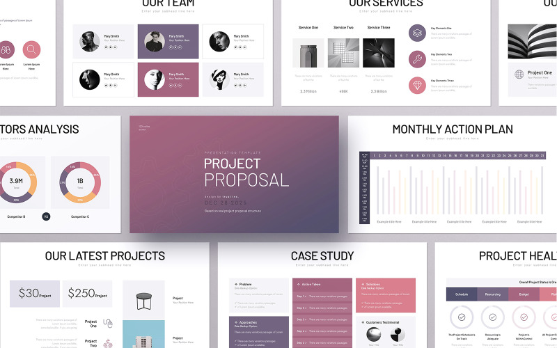 Projektförslag Google Slides Presentationsmalldesign