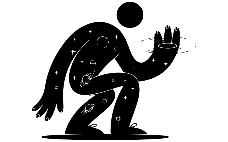 Egy humanoid figura illusztrációja