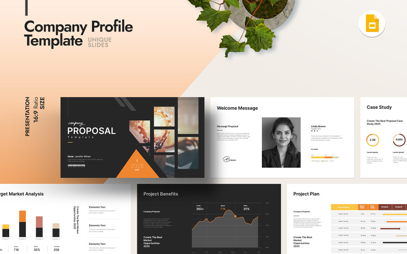 Google Slide-Vorlage für Unternehmensvorschläge