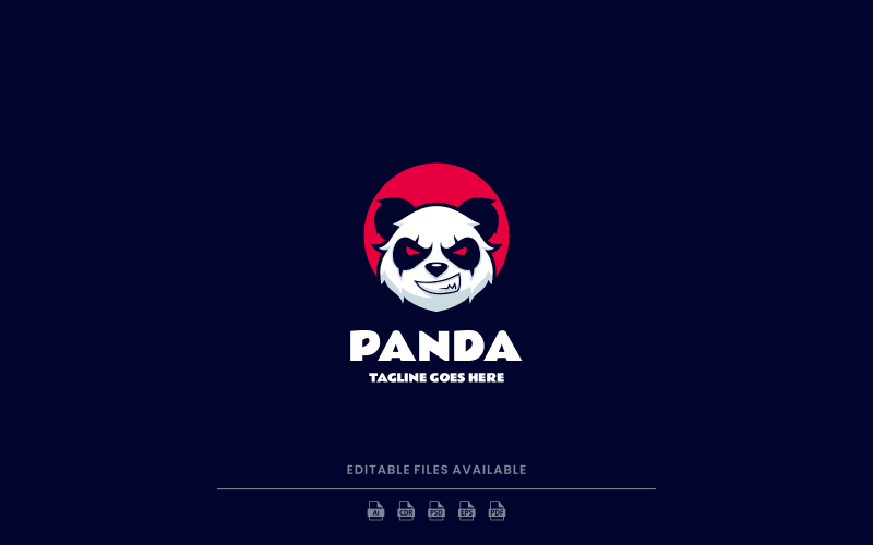 Logo mascotte semplice panda 8