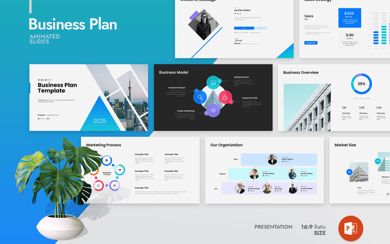Modello di PowerPoint per il piano aziendale Smaet