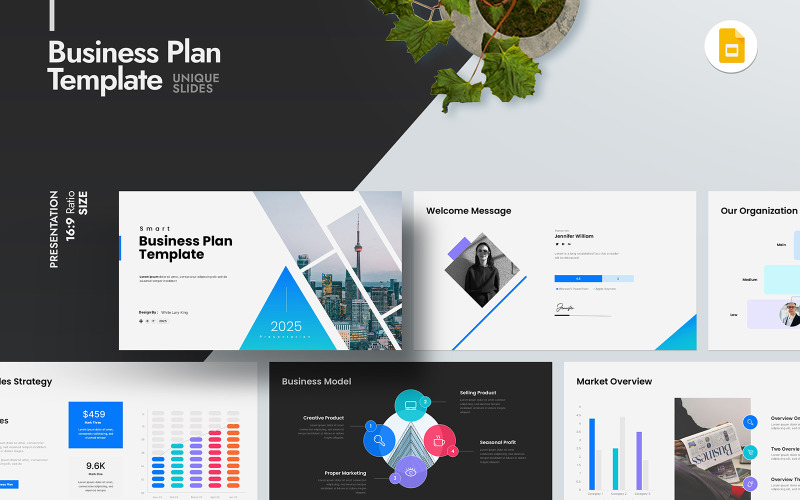 Шаблон слайда Google Digital Business Plan