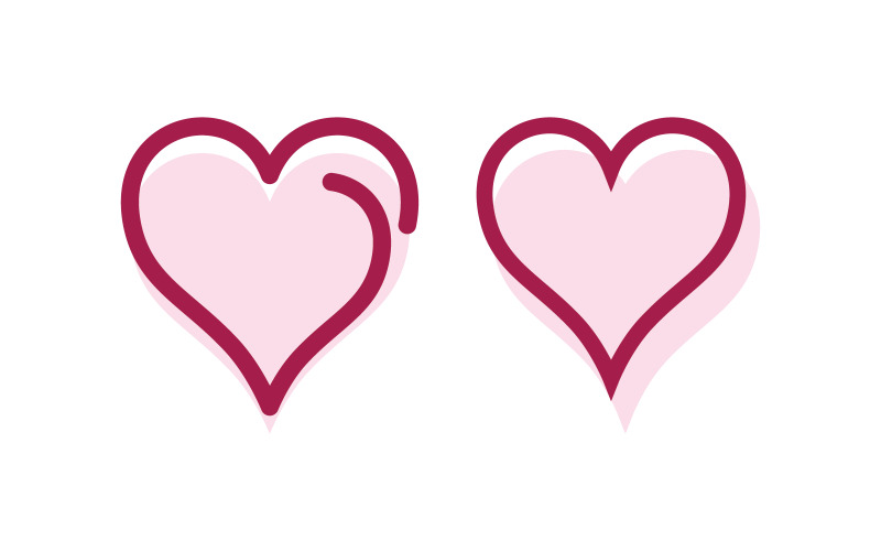 Bellezza carina Amore Icona vettoriale illustrazione design v.8