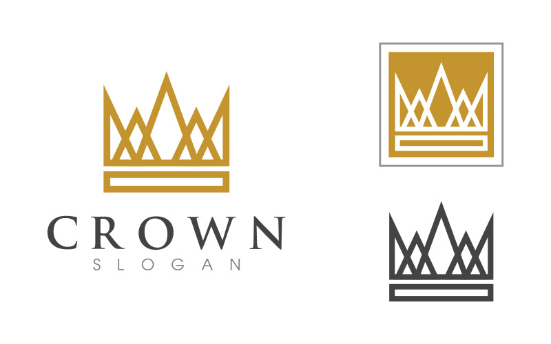 Modello di logo della corona della principessa del re icona vettoriale v.11