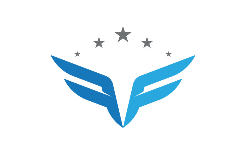 F Harfi Falcon Wing Konsepti ikon logo illüstrasyon tasarımı v.1