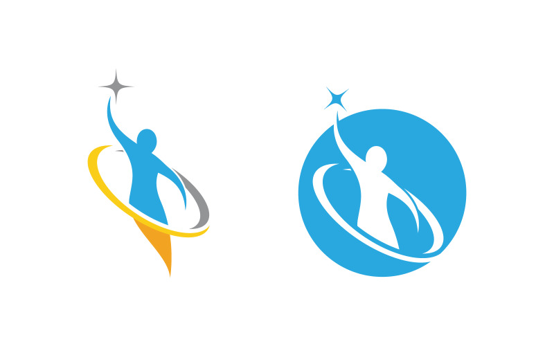 Ilustración de vector de diseño de logotipo de personas de vida sana v.20